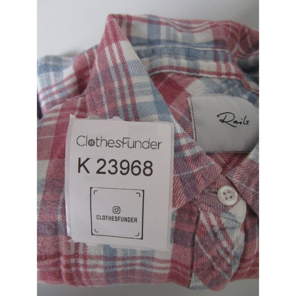 Rails Shirt Small White Button Up Plaid Collared Knit Preppy Western - Picture 13 of 13